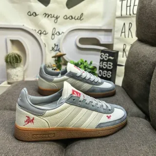 Adidas Samba OG Off-White Gray Red مطرزة حذاء أسلوب حياة