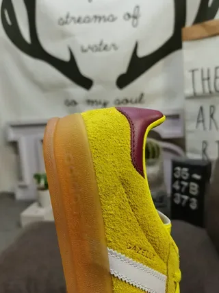 Adidas Samba OG Yellow Maroon Suede Lifestyle Sneakers 3