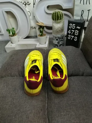 Adidas Samba OG Yellow Maroon Suede Lifestyle Sneakers 8
