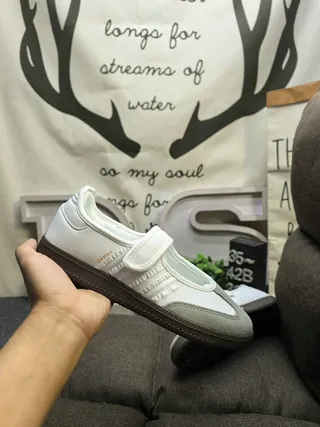 Adidas Samba White and Gray Lifestyle Sneakers 5