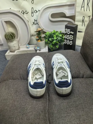 Adidas Samba White and Navy Lifestyle Sneakers 8