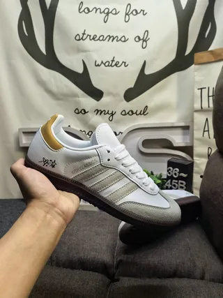 Adidas Samba White Black Gray Lifestyle Sneakers 5
