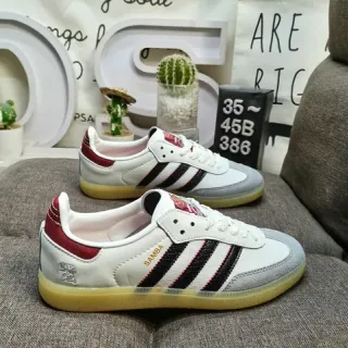 Adidas Samba أبيض أسود أحمر Gum أحذية أسلوب حياة