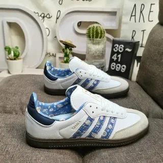 Adidas Samba Zapatillas Lifestyle Blancas Azules con Estampado Floral