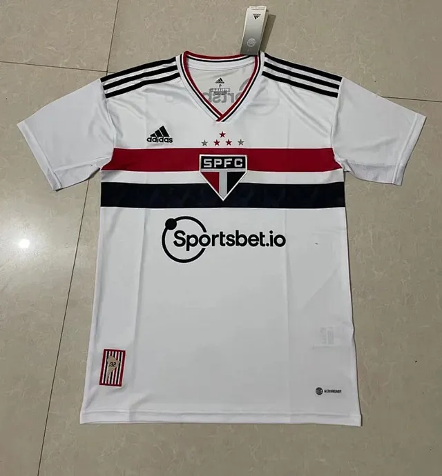 Adidas São Paulo FC 2023/24 Domicile Blanc Rouge Noir Maillot 2