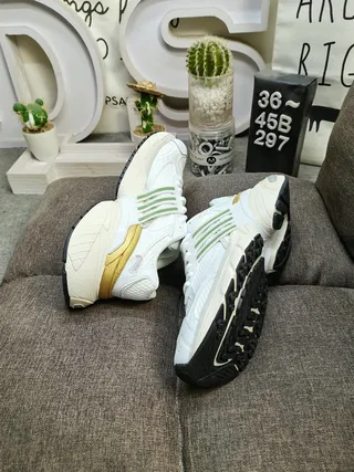 Adidas Silver Black Sole Layered Synthetic Cage Chunky Sneakers 16