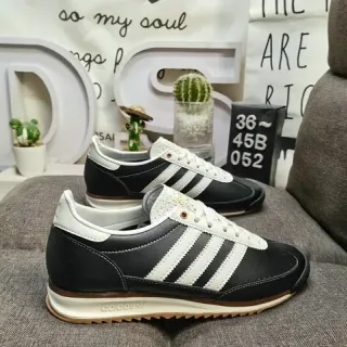 Adidas Spezial حذاء أسلوب حياة جلدي أسود وأبيض