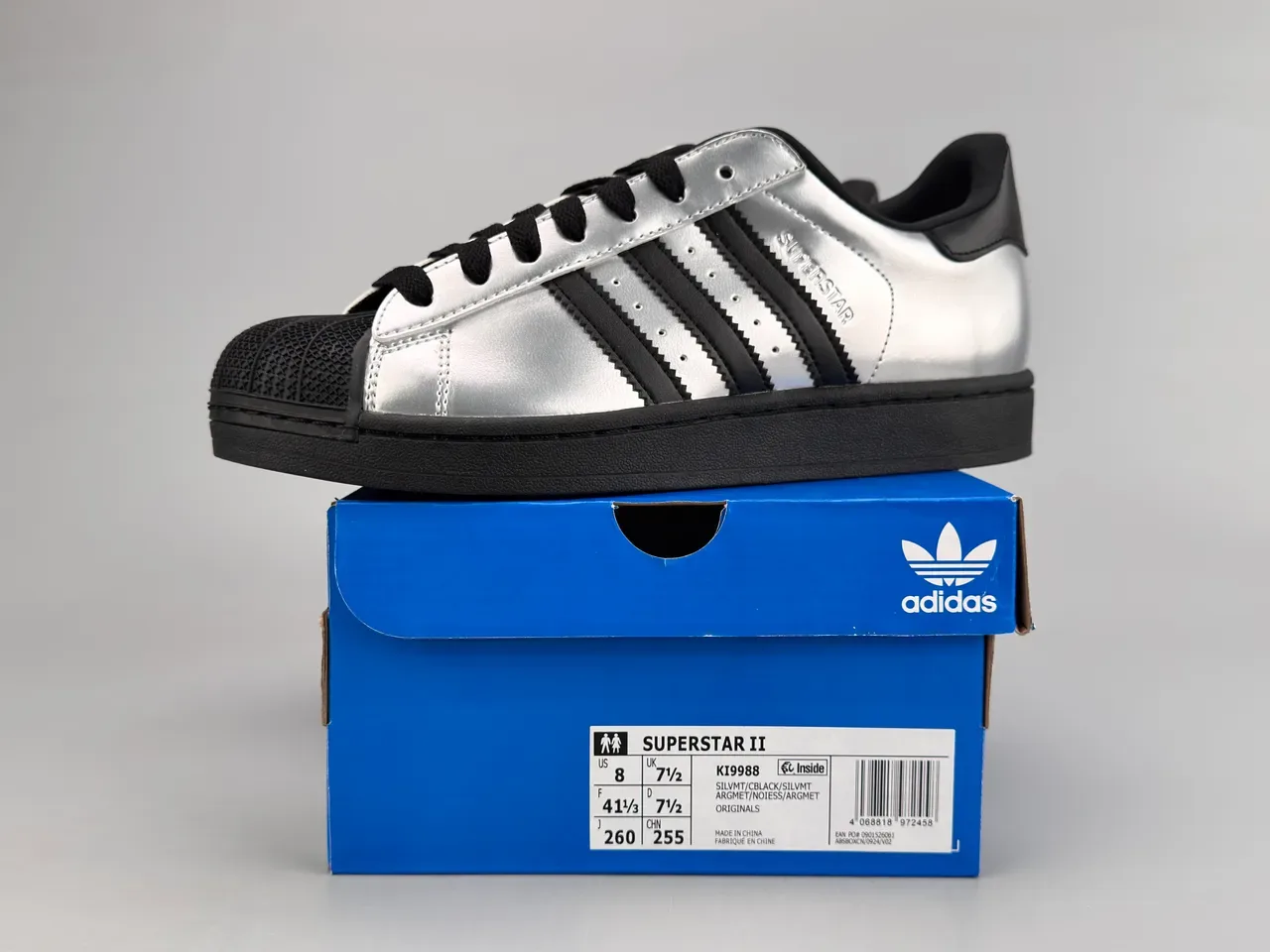 Adidas Superstar Prata Metálica e Preto Tênis Lifestyle 4