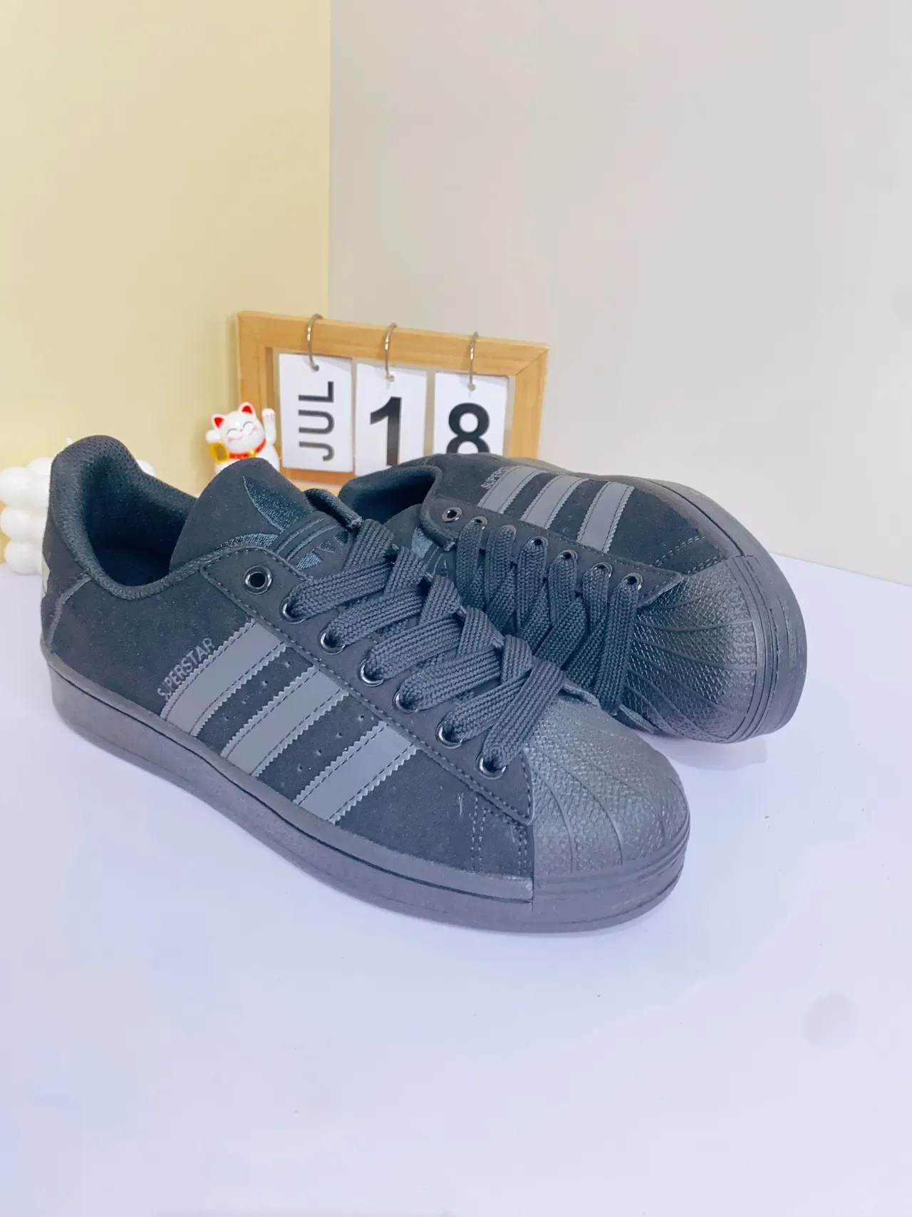 Adidas Superstar Tênis lifestyle monocromáticos pretos 7