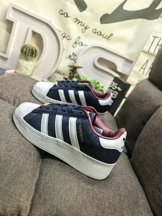 Adidas Superstar Navy Pink Shell-Toe Three-Stripe Side Panel Lifestyle Sneakers 7