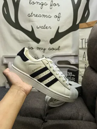 Adidas Superstar Off-White and Black Lifestyle Sneakers 5