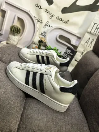 Adidas Superstar Off-White and Black Lifestyle Sneakers 7