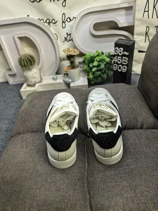 Adidas Superstar Off-White and Black Lifestyle Sneakers 8