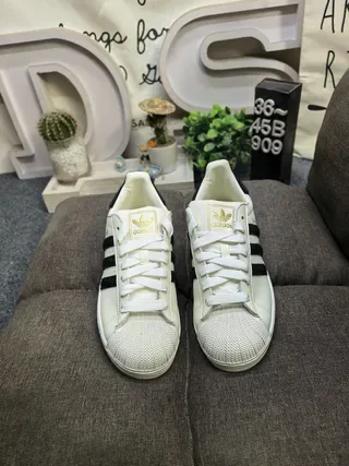 Adidas Superstar Off-White and Black Lifestyle Sneakers 10