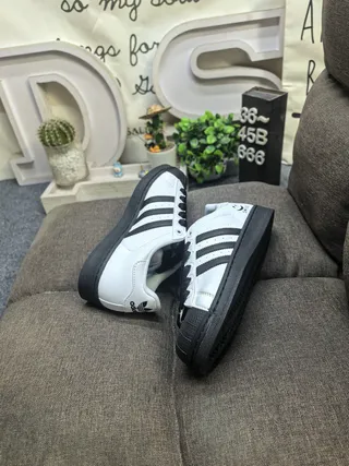 Adidas Superstar White and Black Lifestyle Sneakers 6