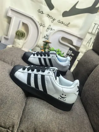 Adidas Superstar White and Black Lifestyle Sneakers 7