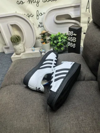 Adidas Superstar White and Black Lifestyle Sneakers 16