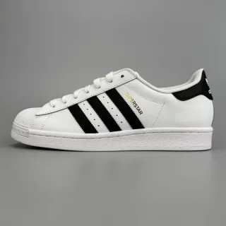 Adidas Superstar أبيض أسود ذهبي أسلوب حياة سنيكرز