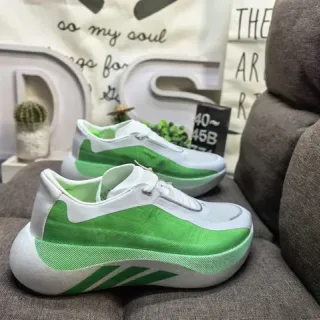 Adidas 白绿低帮针织鞋面生活方式运动鞋