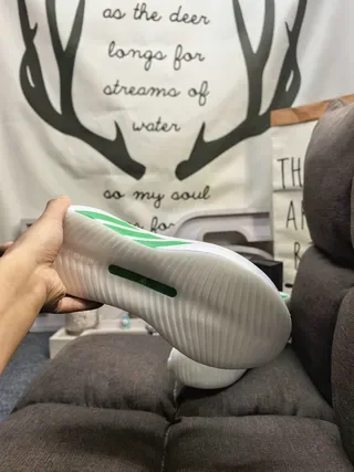 Adidas Zapatillas Lifestyle de Upper de Tejido Blanco y Verde, Bajo 4