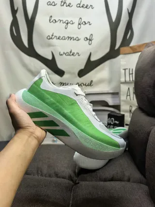 Adidas Zapatillas Lifestyle de Upper de Tejido Blanco y Verde, Bajo 5