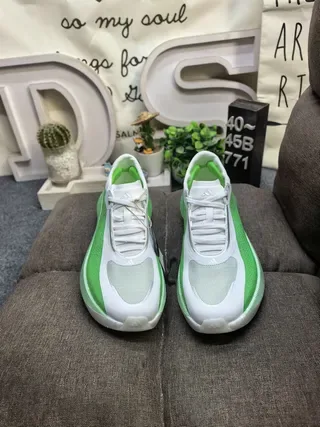 Adidas Zapatillas Lifestyle de Upper de Tejido Blanco y Verde, Bajo 10
