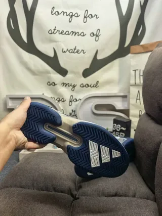 Adidas أحذية رياضية نمط حياة أبيض بحري منخفضة علوية شبكية 4