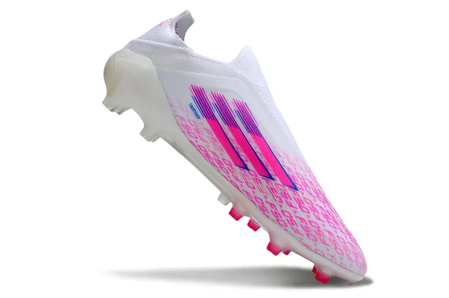 Adidas Branco Rosa Baixo Ajuste Meia Upper Transparente Sola Transparente Campo Firme Sapatos de Futebol 2