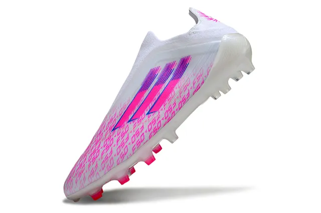 Adidas Branco Rosa Baixo Ajuste Meia Upper Transparente Sola Transparente Campo Firme Sapatos de Futebol 3