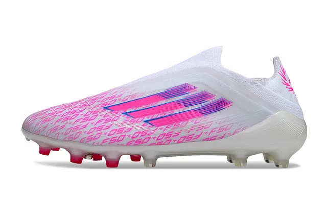 Adidas Branco Rosa Baixo Ajuste Meia Upper Transparente Sola Transparente Campo Firme Sapatos de Futebol 7