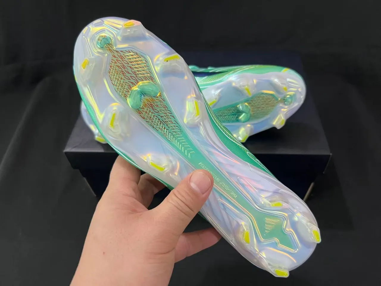 Adidas X Speedflow verde menta iridescente três listras solo firme sapatos de futebol 2