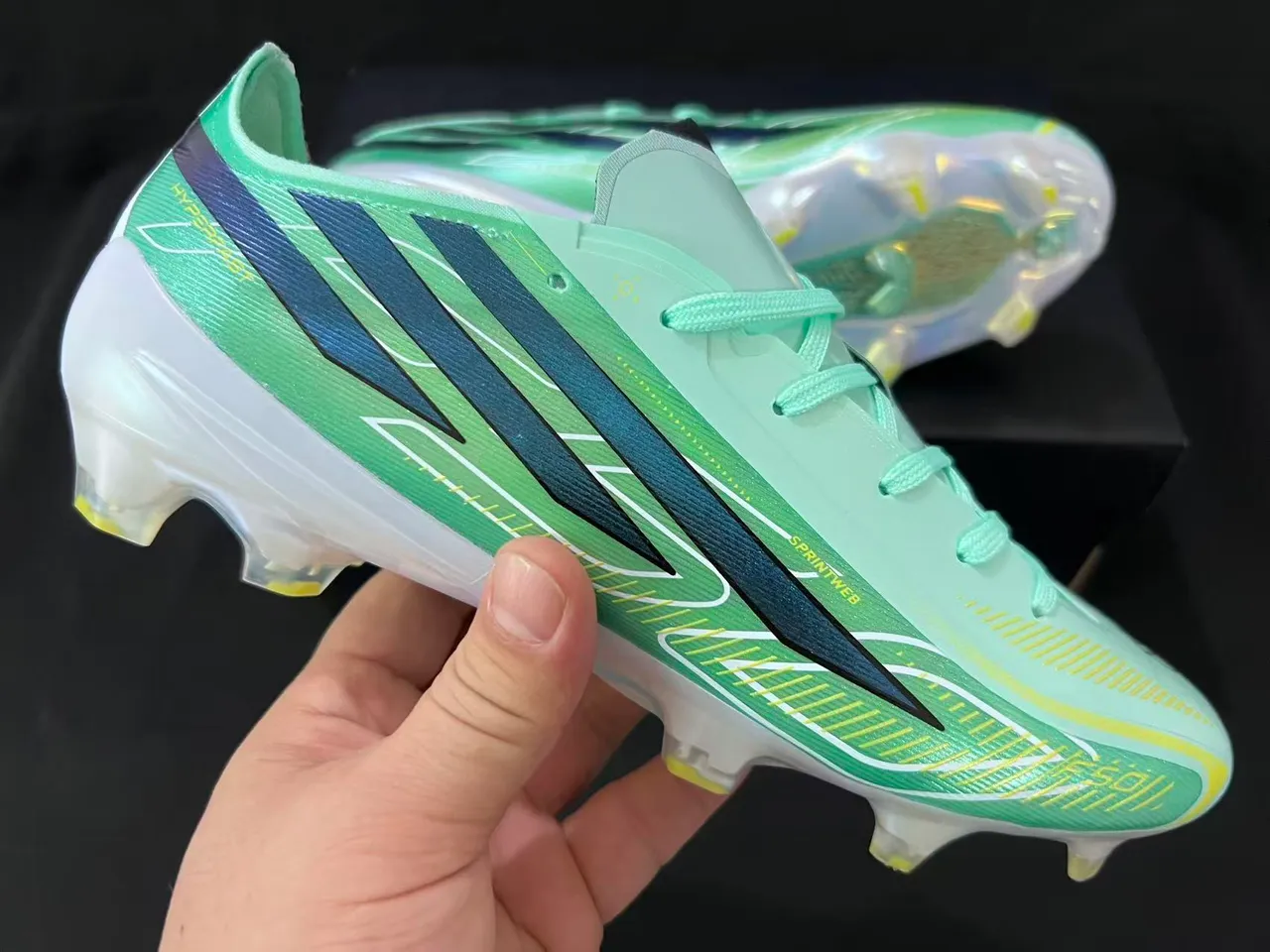 Adidas X Speedflow verde menta iridescente três listras solo firme sapatos de futebol 6