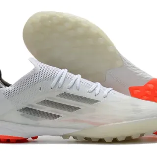 Adidas X Speedflow أحذية كرة القدم بيضاء رمادية برتقالية من العشب الاصطناعي