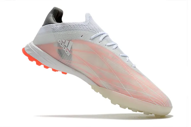 Adidas X Speedflow Sapatos de futebol de grama artificial branco cinza laranja 2