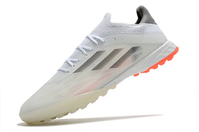 Adidas X Speedflow Sapatos de futebol de grama artificial branco cinza laranja 3