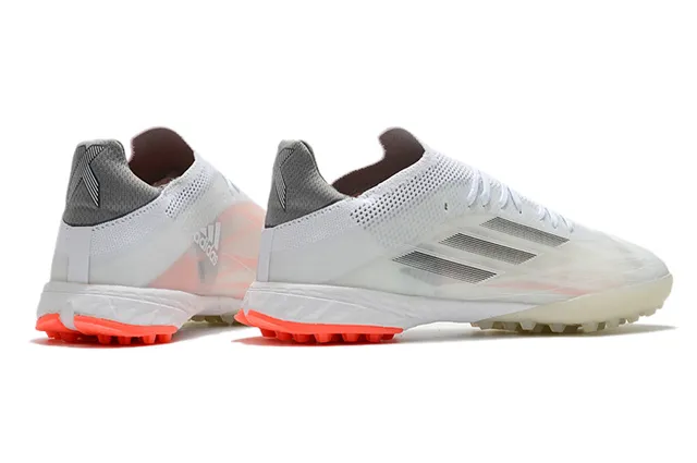 Adidas X Speedflow Sapatos de futebol de grama artificial branco cinza laranja 5