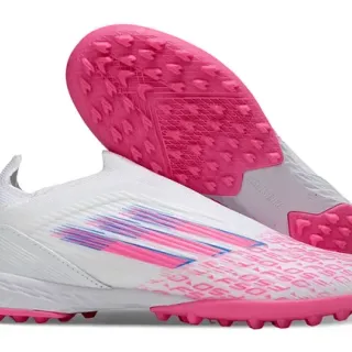Adidas X Speedportal Sapatos de futebol branco rosa turf
