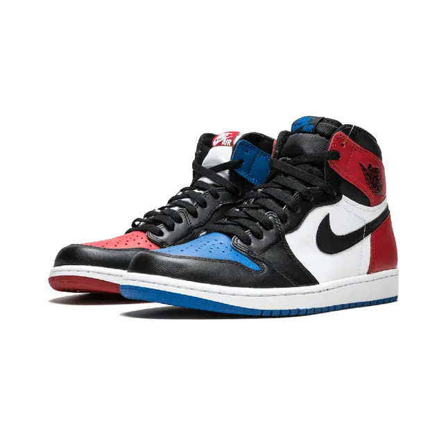 Air Jordan 1 أسود أحمر عالي لوحات جلد أحذية كرة السلة 5