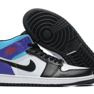 Air Jordan 1 High 黑白紫青篮球鞋