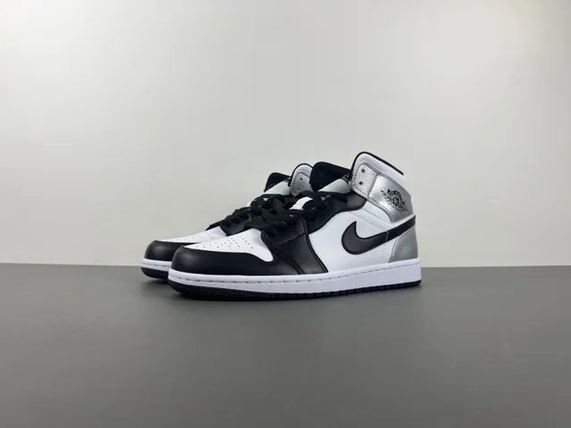 Air Jordan 1 High Plata metálica Negro Blanco zapatillas de baloncesto 10