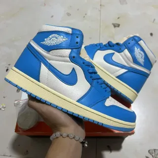 Air Jordan 1 High tênis de basquete azul royal e branco