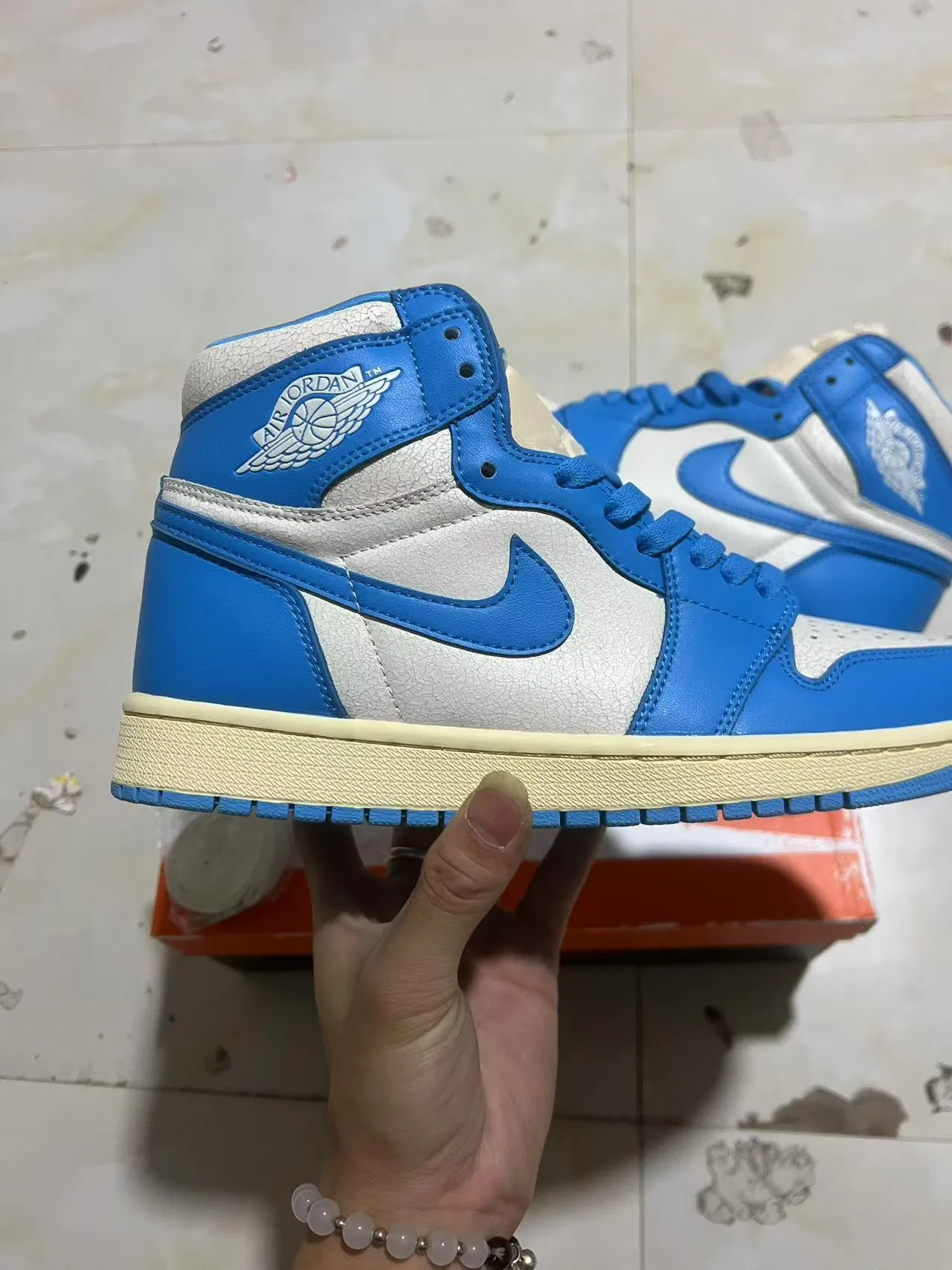 Air Jordan 1 High Royal Blue and White Basketball Shoes 7