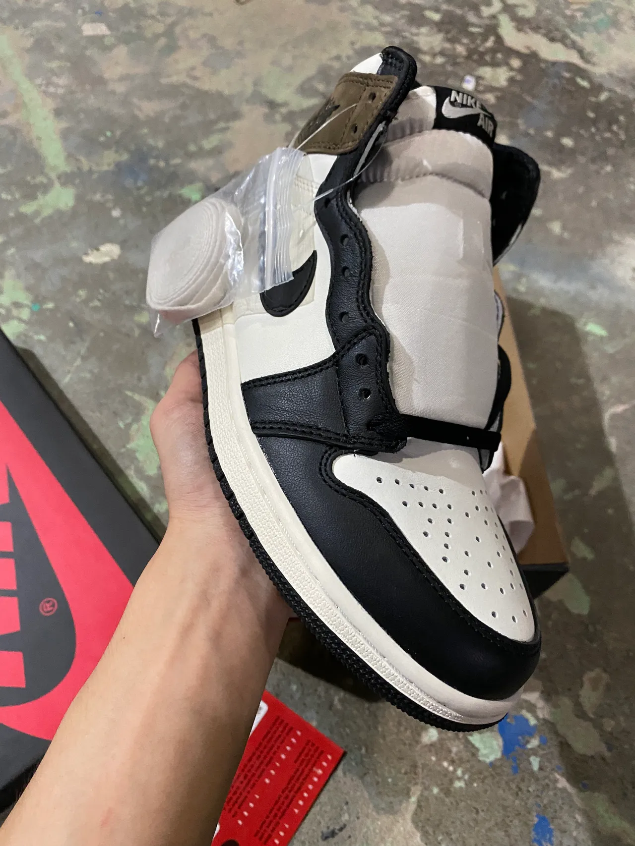 Air Jordan 1 de Alto Oliva Marrón Blanco Negro Zapatillas de Baloncesto 2