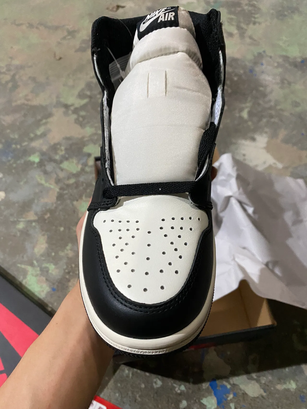 Air Jordan 1 de Alto Oliva Marrón Blanco Negro Zapatillas de Baloncesto 3