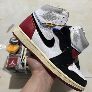 Air Jordan 1 High সাদা কালো লাল ধূসর বাস্কেটবল জুতা
