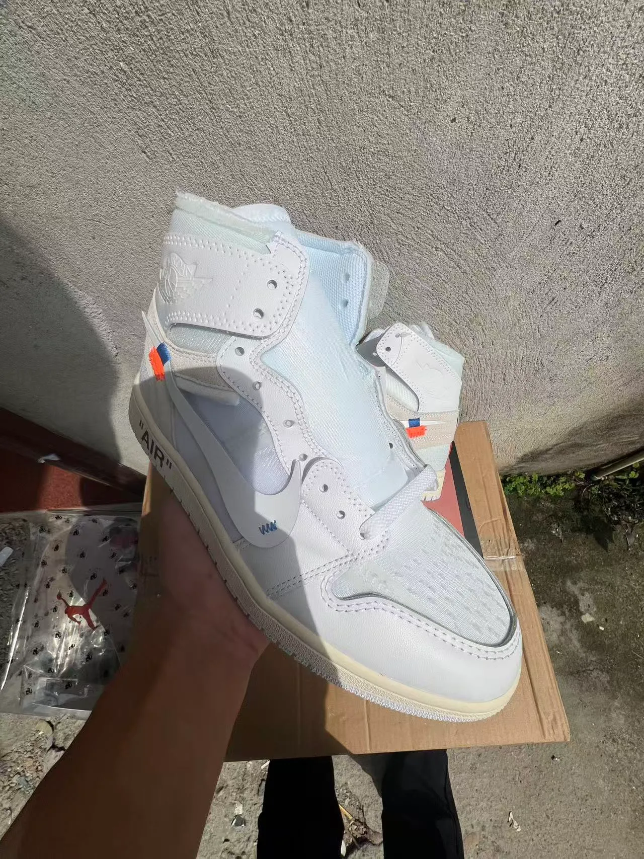 Zapatillas de baloncesto Air Jordan 1 Off-White x brida industrial blanca 3