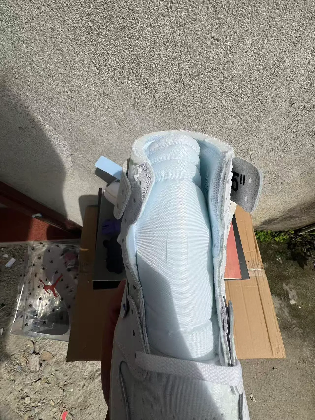 Zapatillas de baloncesto Air Jordan 1 Off-White x brida industrial blanca 5