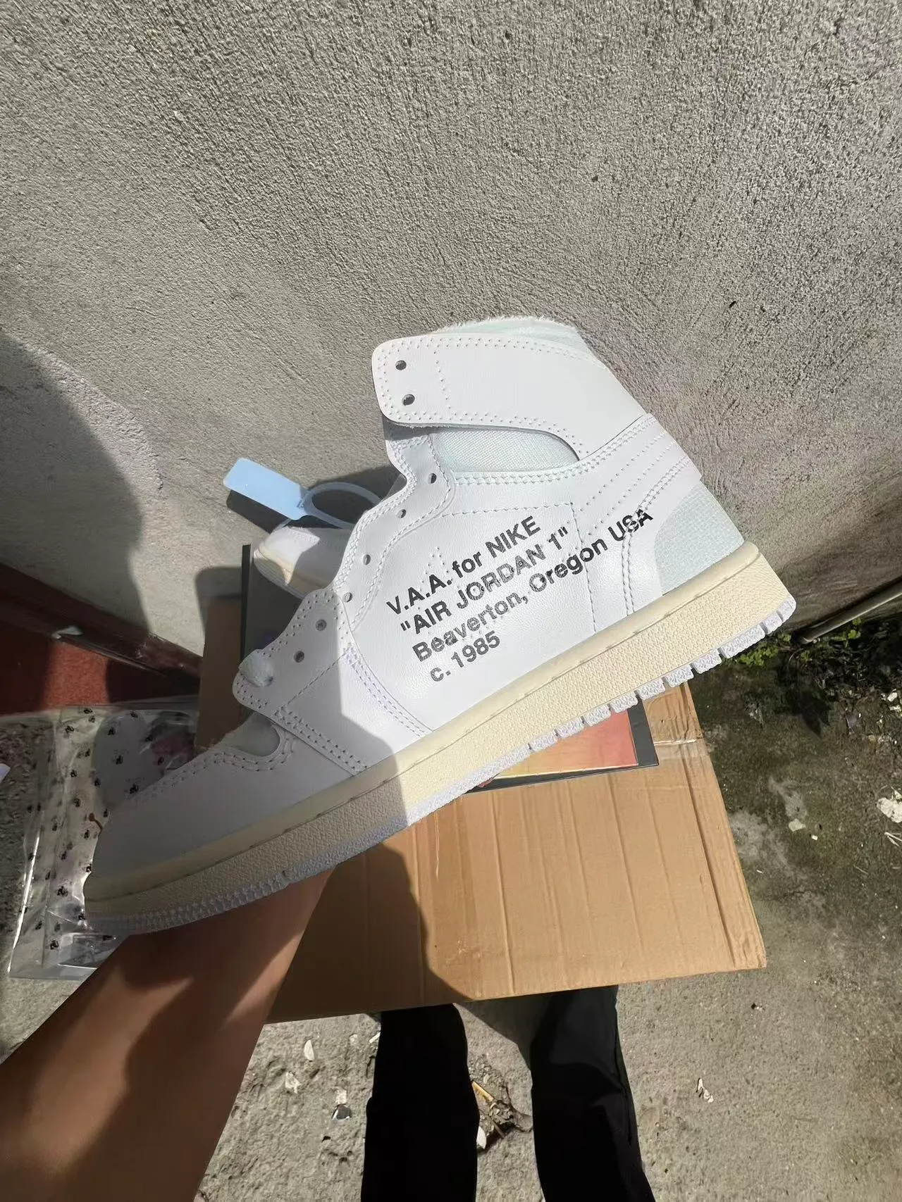 Zapatillas de baloncesto Air Jordan 1 Off-White x brida industrial blanca 6