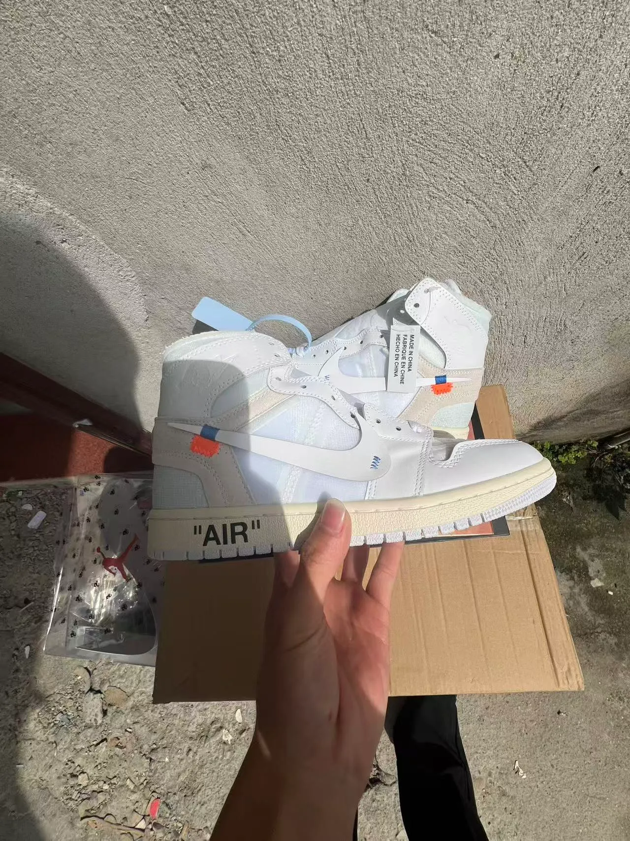 Zapatillas de baloncesto Air Jordan 1 Off-White x brida industrial blanca 8