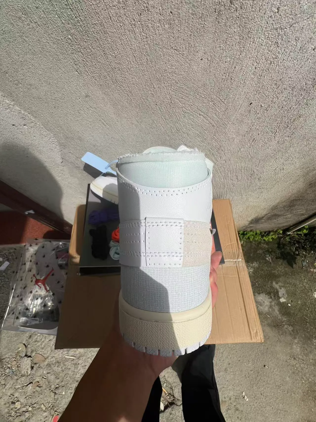 Zapatillas de baloncesto Air Jordan 1 Off-White x brida industrial blanca 9